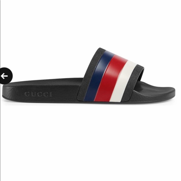 gucci slides navy blue